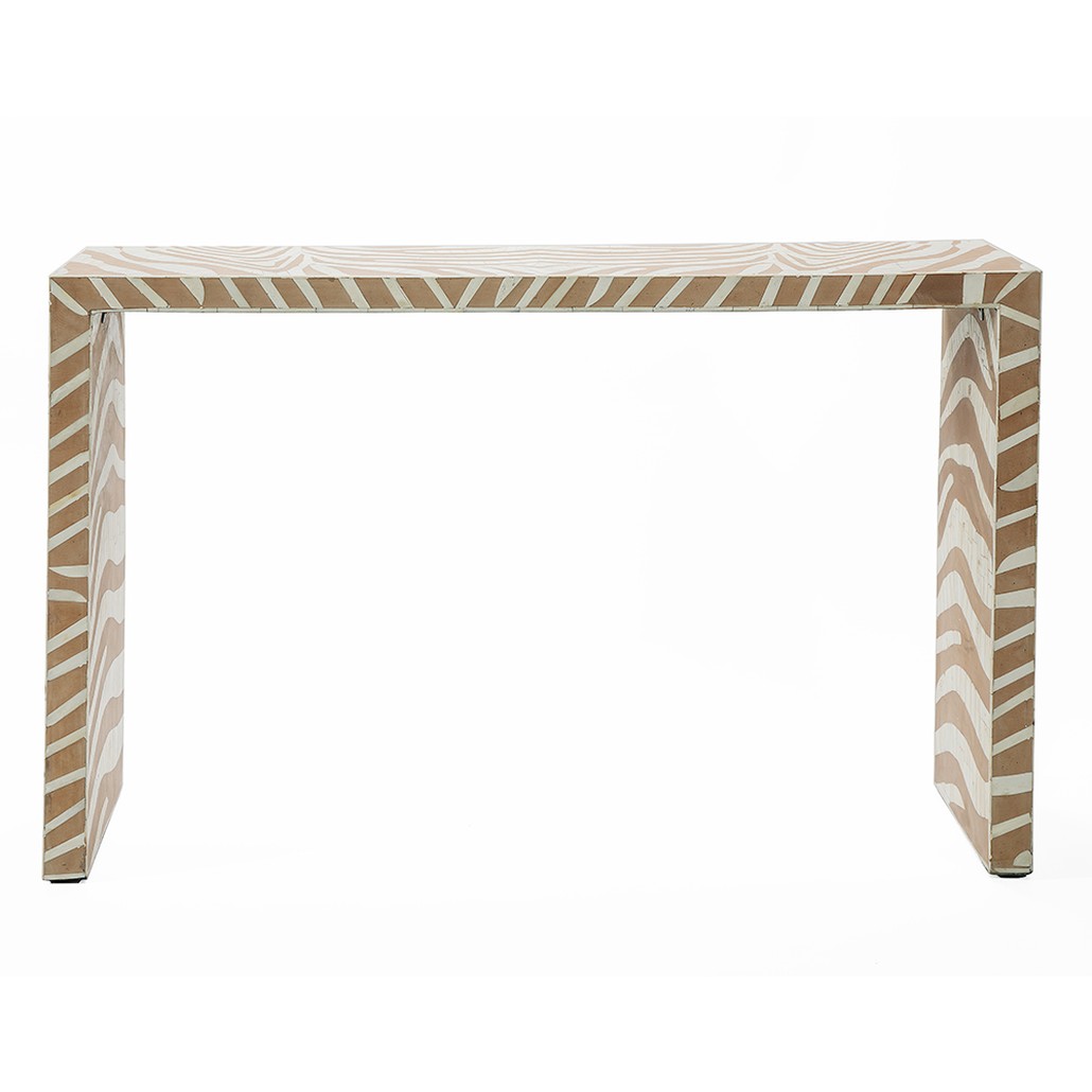 Консоль Дизайнерская Kenya Console ZEBRA Bone Inlay Beige