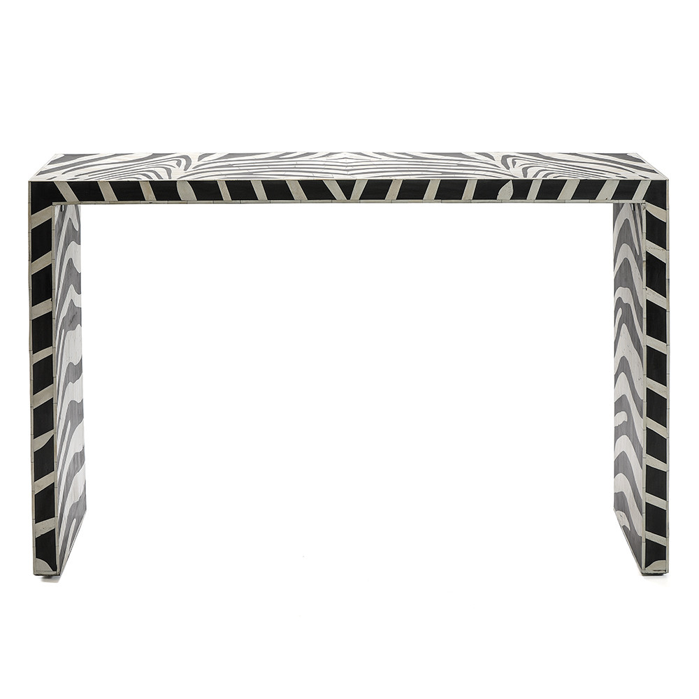 Консоль Дизайнерская Kenya Console ZEBRA Bone Inlay black