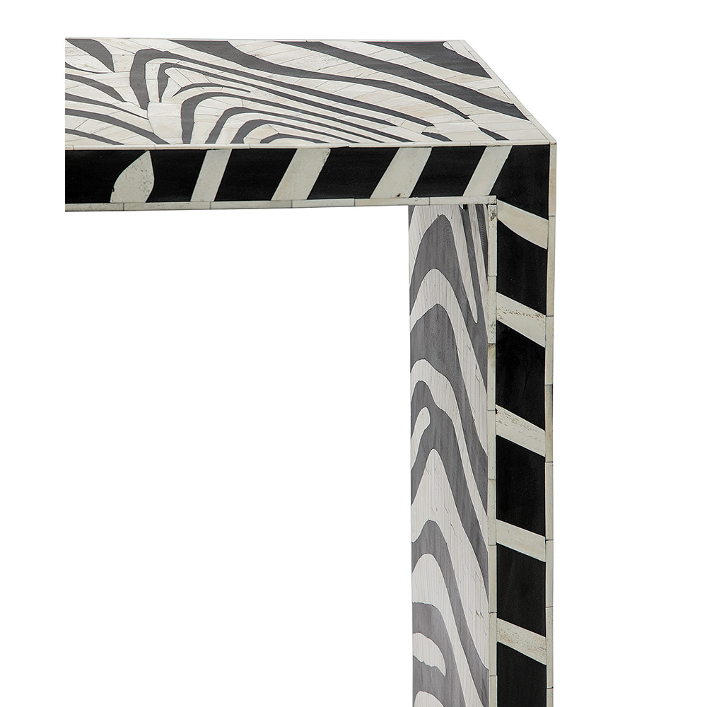 Консоль Дизайнерская Kenya Console ZEBRA Bone Inlay black