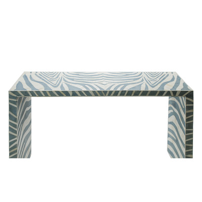 Консоль Дизайнерская Kenya Console ZEBRA Bone Inlay blue