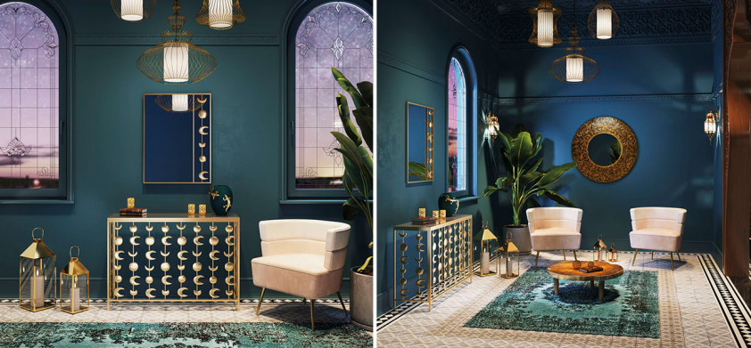 Консоль золотая луна Full Moon