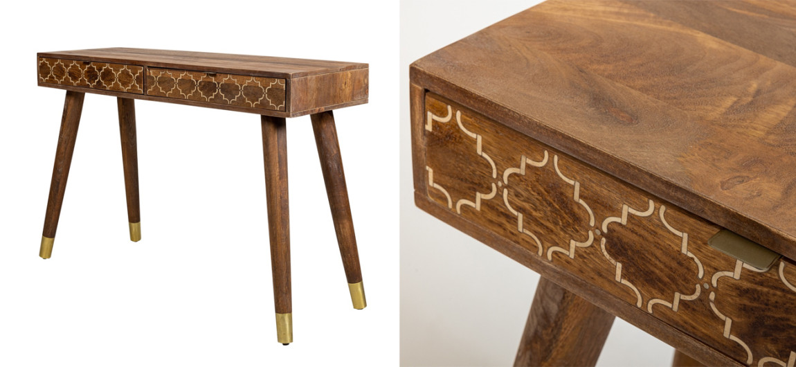 Консоль из натурального дерева Bone Inlay