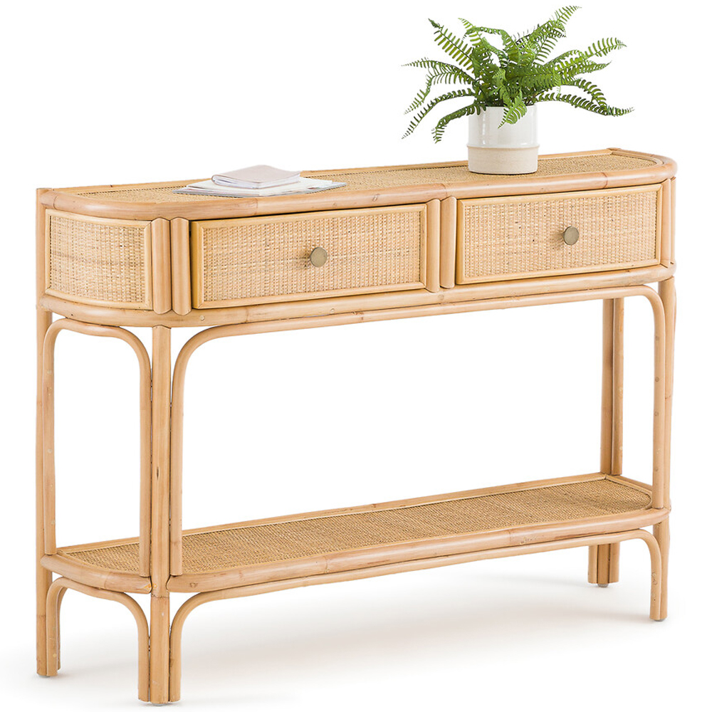 Консоль из плетеного ротанга с ящиками Armelle Rattan Console