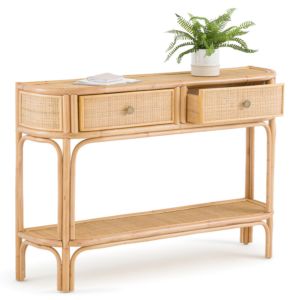 Консоль из плетеного ротанга с ящиками Armelle Rattan Console