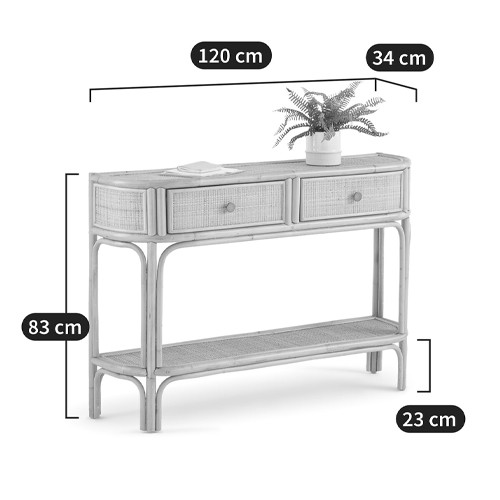 Консоль из плетеного ротанга с ящиками Armelle Rattan Console