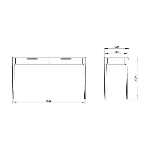 Консоль прямоугольная с 2-мя ящиками Type ширина 140 см