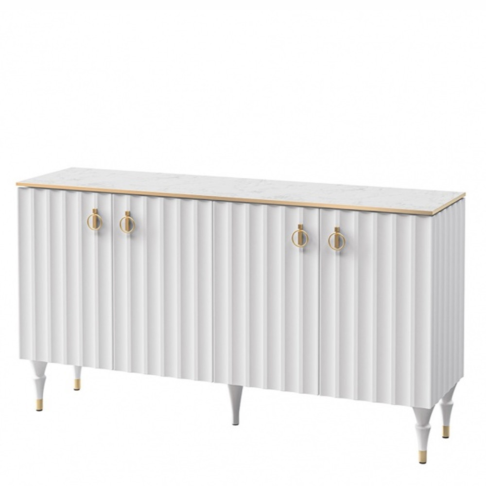 Консоль с дверками и белым рельефным фасадом Expanses of Beauty