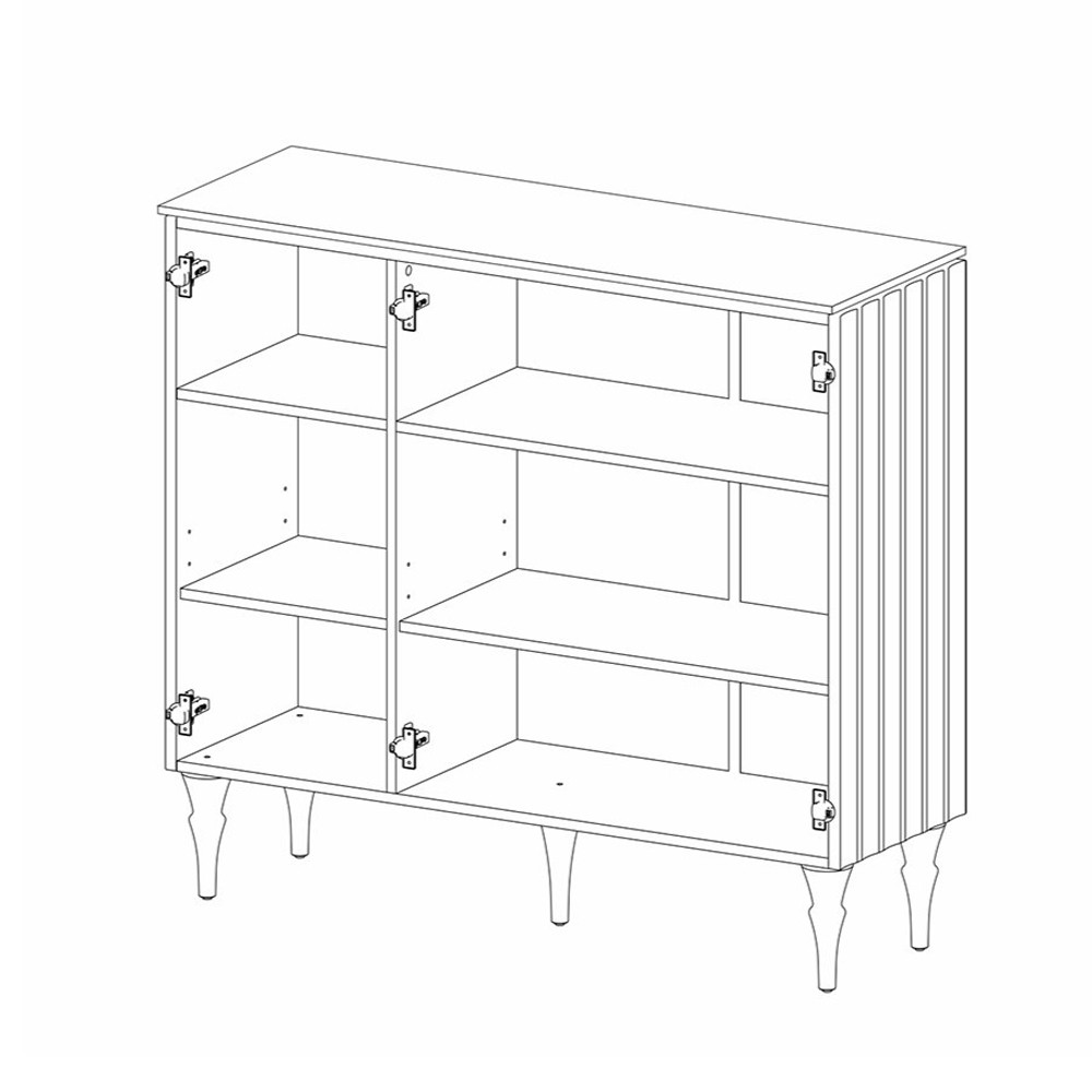 Консоль с дверками и белым рельефным фасадом Expanses of Beauty