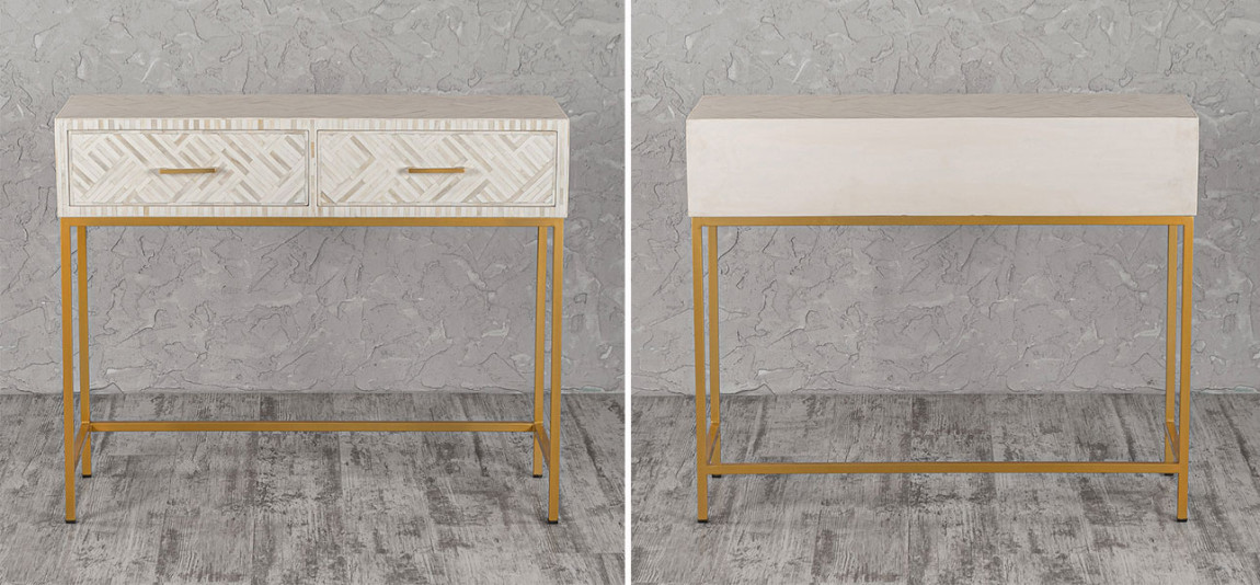 Консоль с инкрустацией белая Juliet