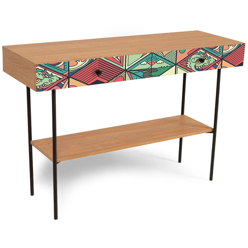 Консоль с принтом на ящиках Elise Console Table