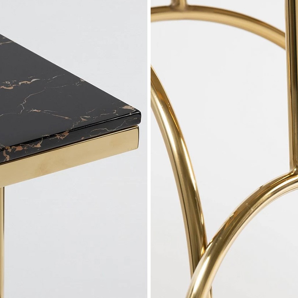 Консоль с чёрной мраморной столешницей Gwendolyn Console