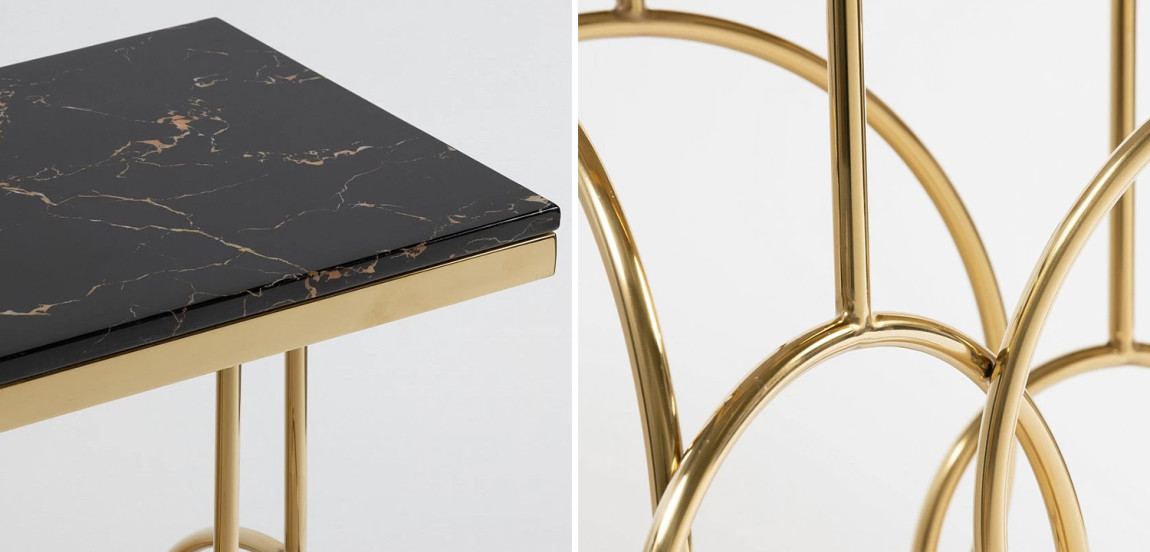 Консоль с чёрной мраморной столешницей Gwendolyn Console