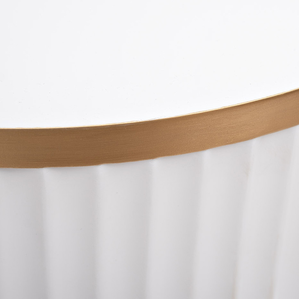 Консоль с ящиком белая с золотом Textured White Console with Gold