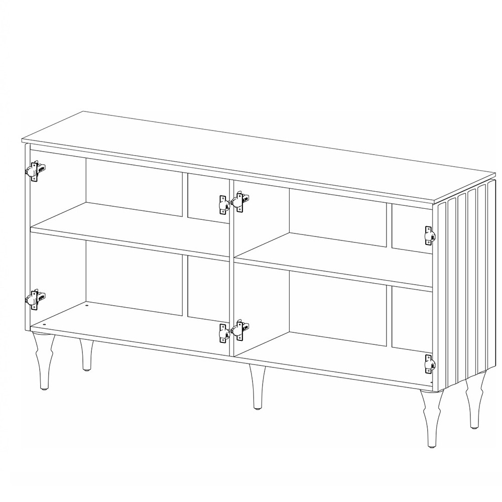 Консоль четырёхдверная с белым рельефным фасадом Expanses of Beauty