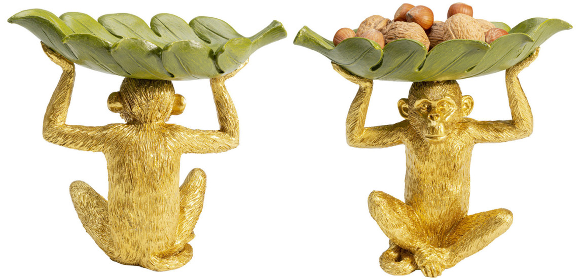 Конфетница Golden Monkey holding a leaf