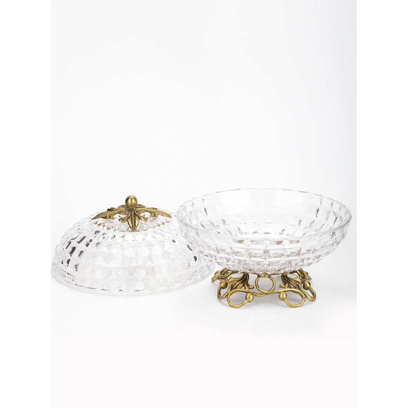 Конфетница из прозрачного рельефного стекла Eden Garden