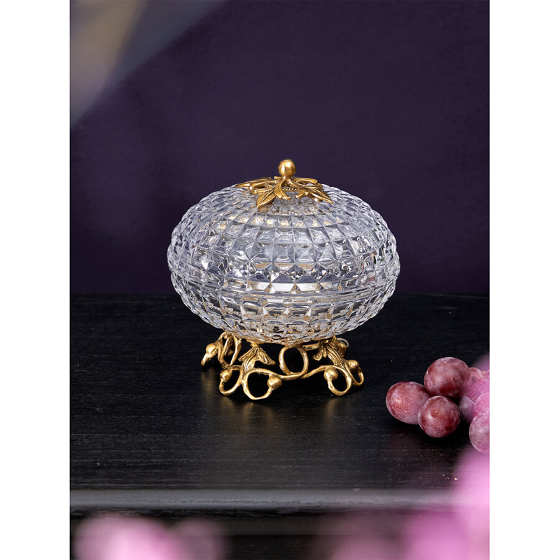 Конфетница из прозрачного рельефного стекла Eden Garden