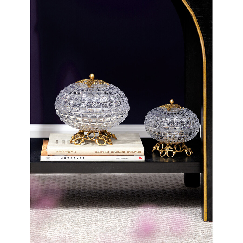 Конфетница из прозрачного рельефного стекла Eden Garden