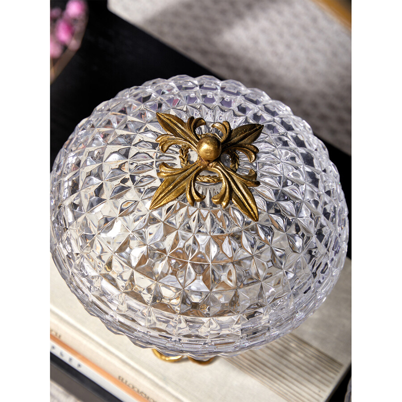 Конфетница из прозрачного рельефного стекла Eden Garden