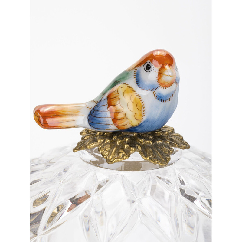 Конфетница с бронзовой ручкой и фарфоровой птичкой на крышке Eden Garden
