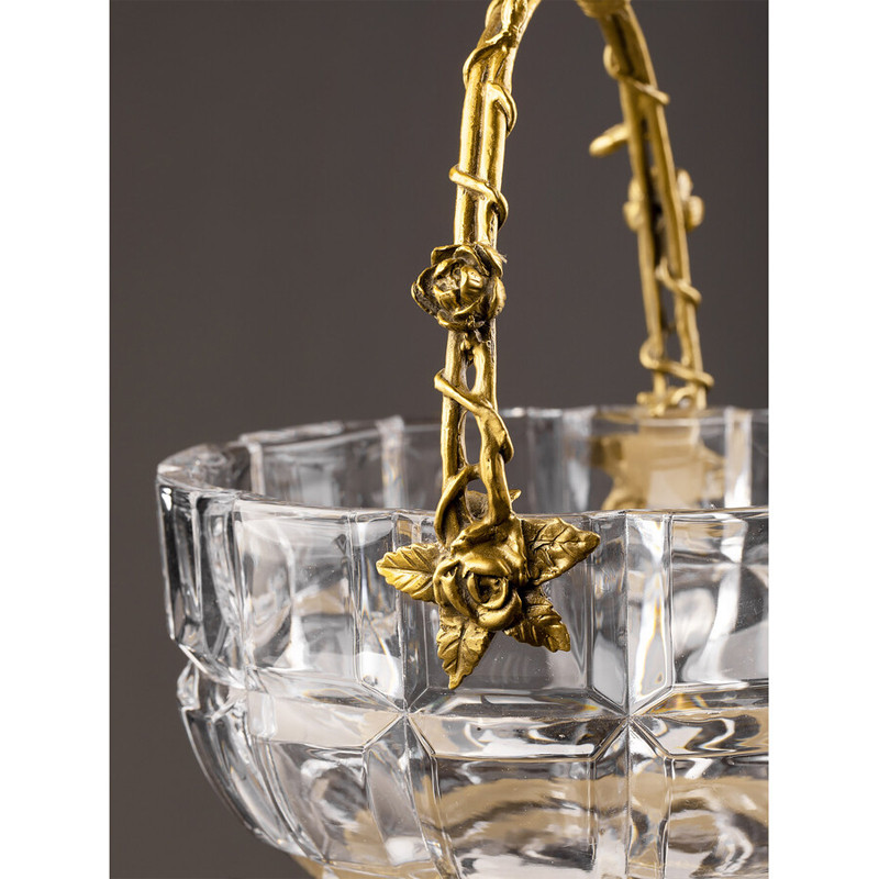 Конфетница с бронзовой ручкой и фарфоровой птичкой на крышке Eden Garden