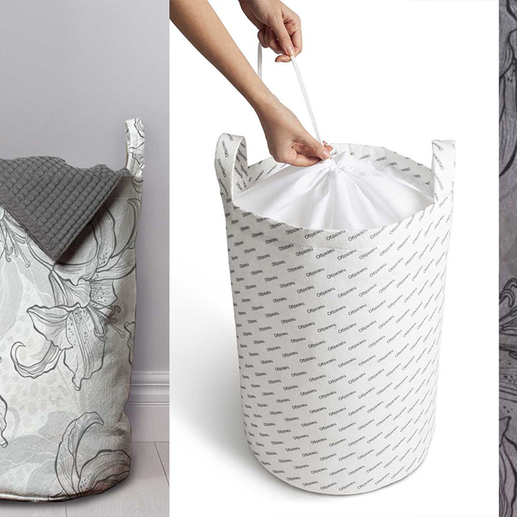 Корзина Black and White Flowers Basket