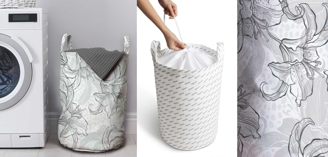 Корзина Black and White Flowers Basket