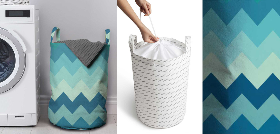 Корзина Blue Chevron Basket
