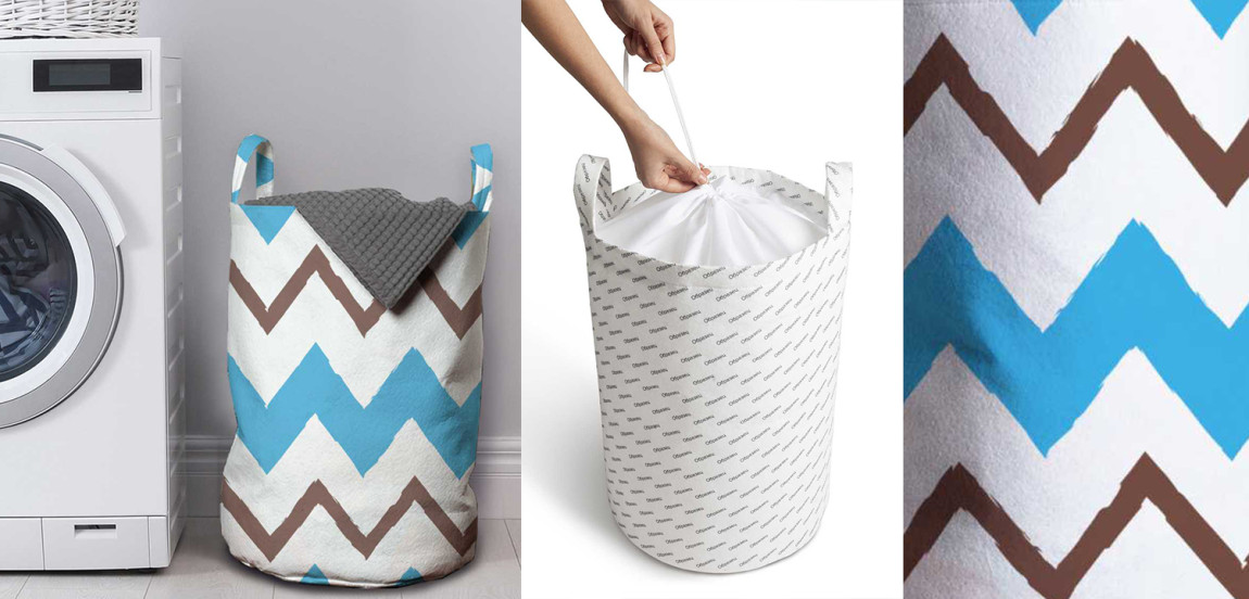 Корзина Blue Zigzag Basket