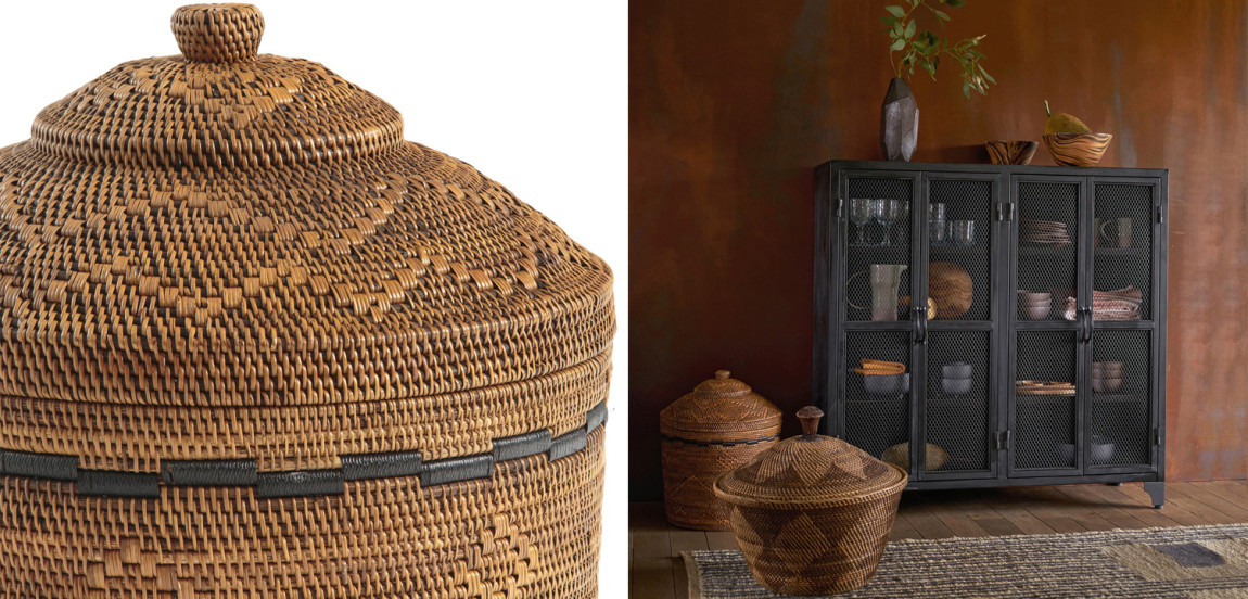 Корзина Wicker bamboo and rattan
