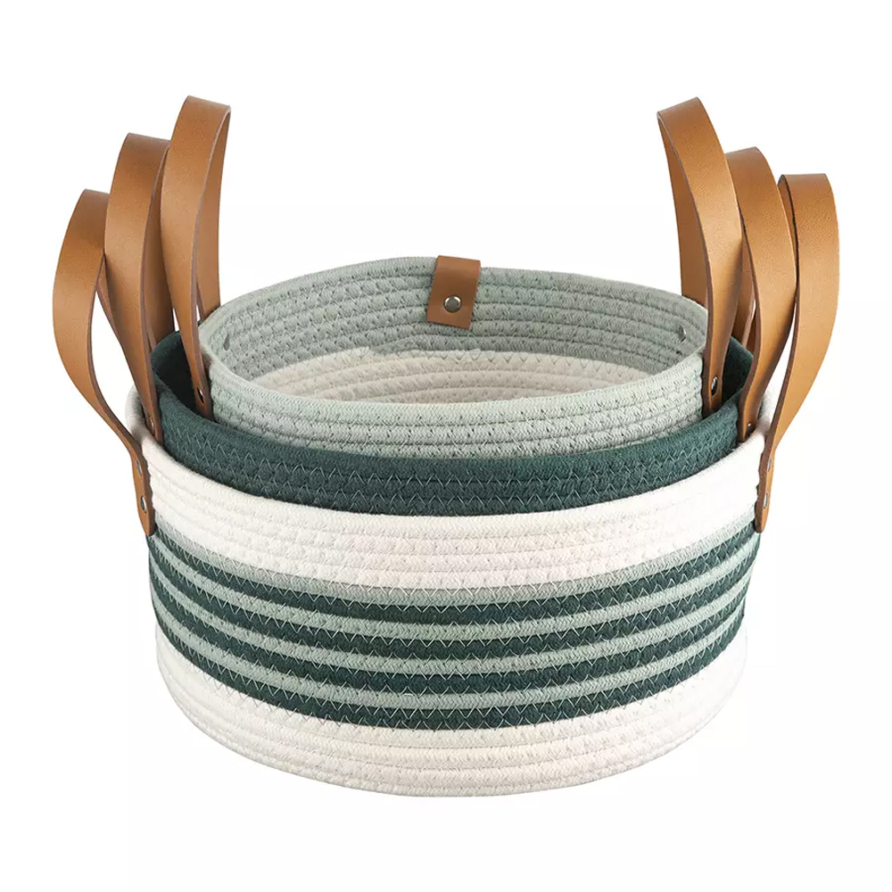 Корзина для хранения с ручками Interlacement Green