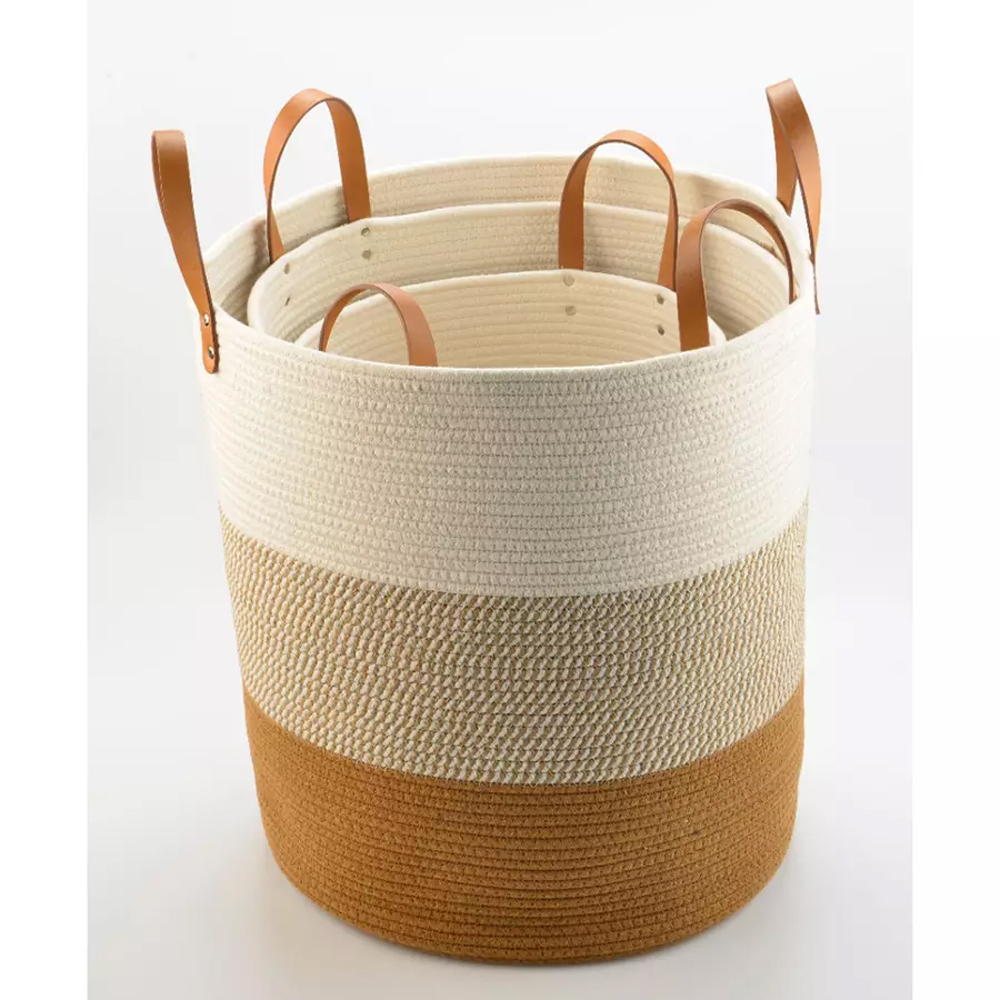 Корзина для хранения с ручками Interlacement Stripes М