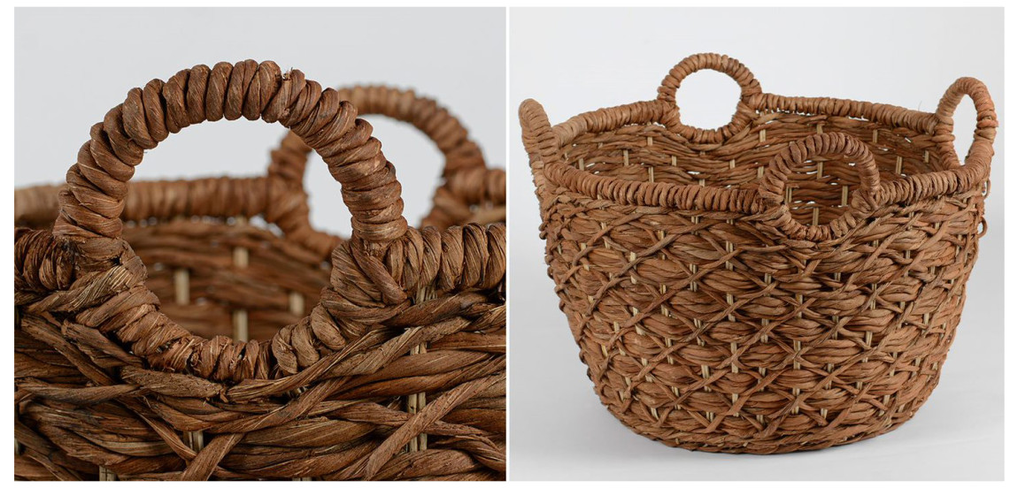 Корзина плетеная Wicker basket 4 handles