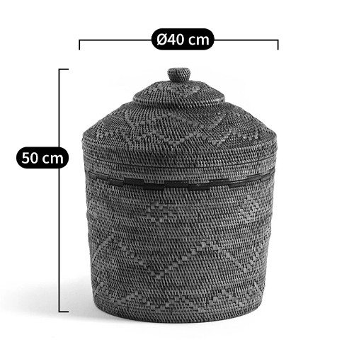 Корзина с крышкой из плетеного ротанга Jumaane Wicker Basket