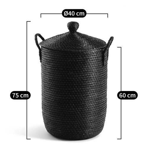 Корзина с крышкой из плетеной рисовой соломы Safiri Wicker Basket