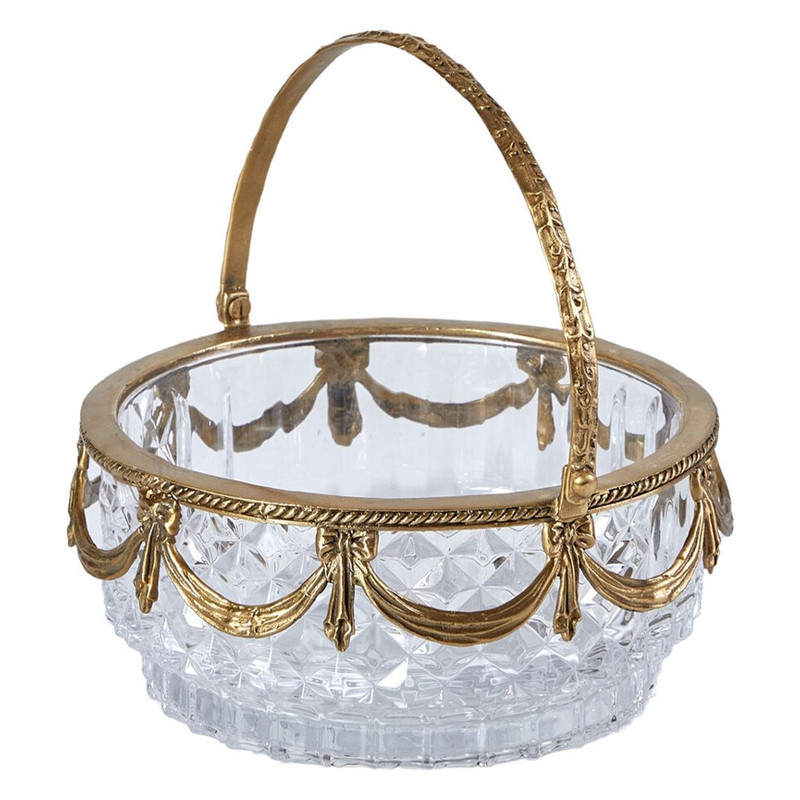 Корзиночка из прозрачного стекла с бронзовой ручкой Eden Garden