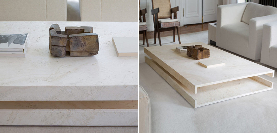 Кофейный стол Allen Travertine Coffee Table