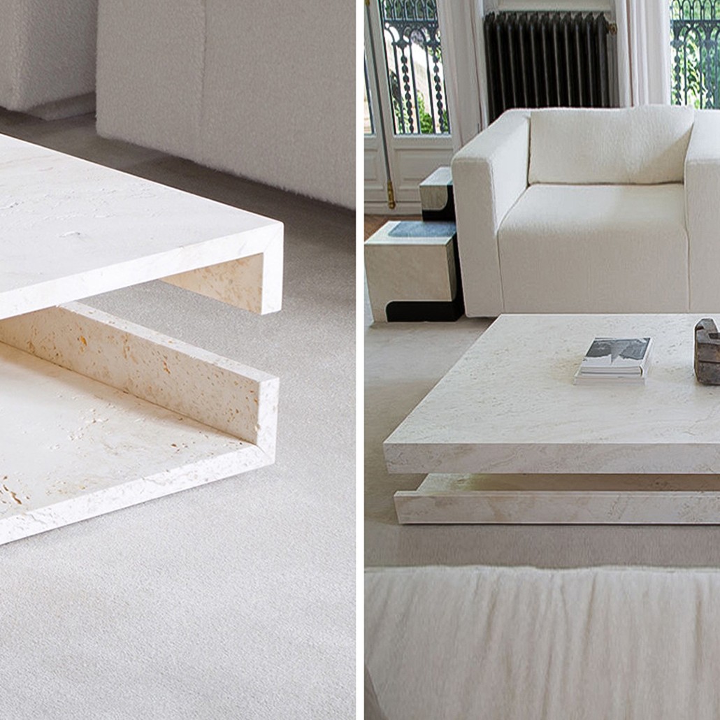 Кофейный стол Allen Travertine Coffee Table
