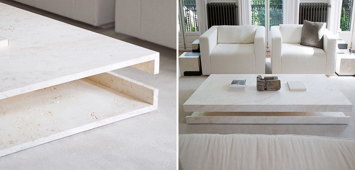 Кофейный стол Allen Travertine Coffee Table