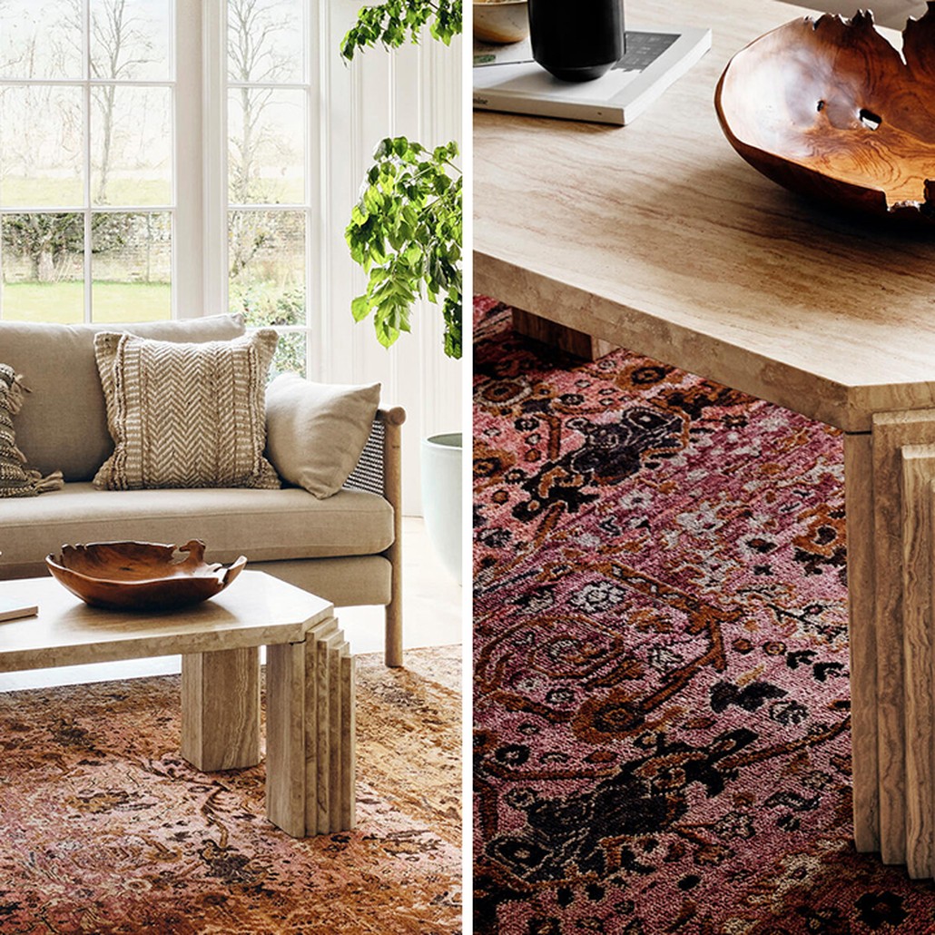 Кофейный стол Caleb Travertine Coffee Table