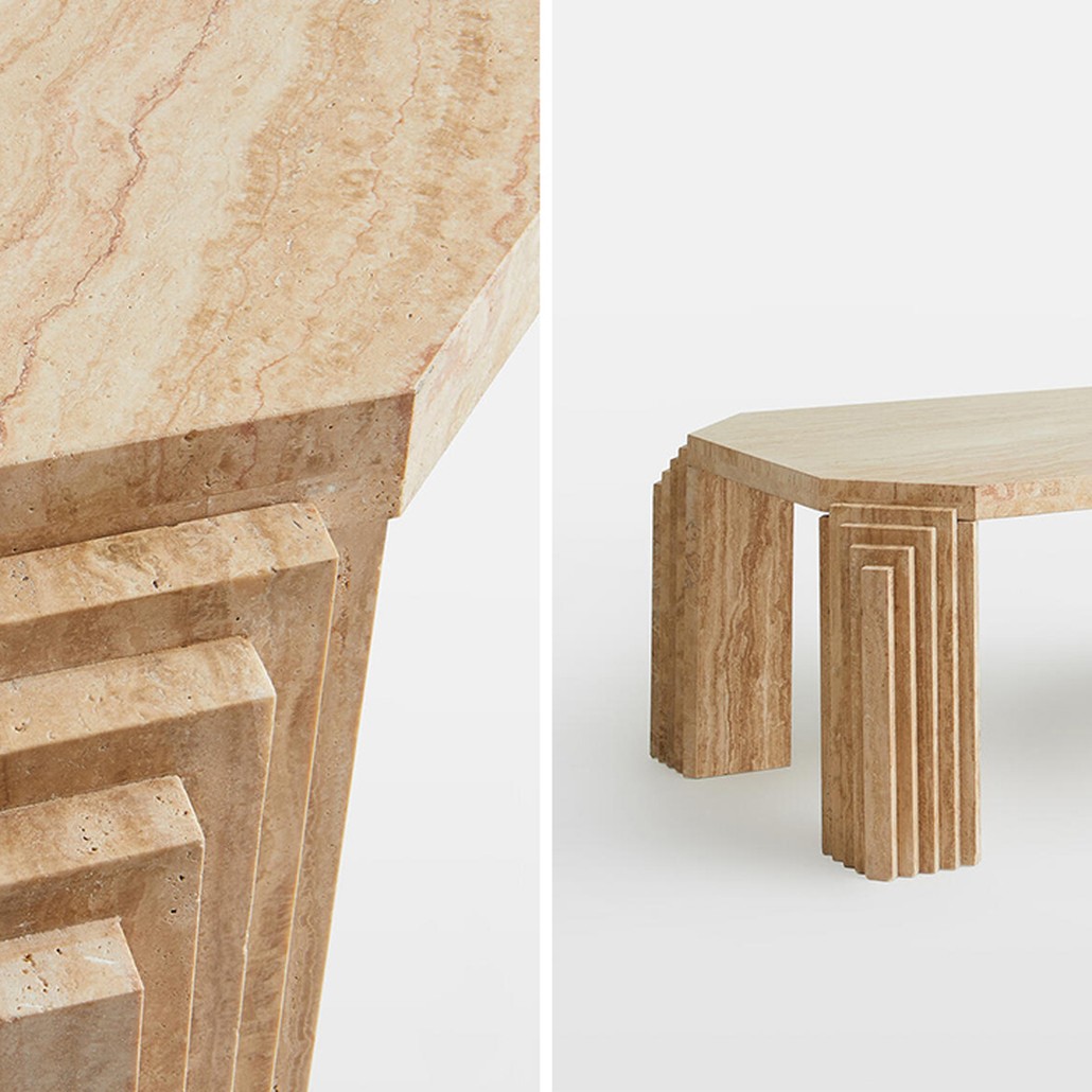 Кофейный стол Caleb Travertine Coffee Table