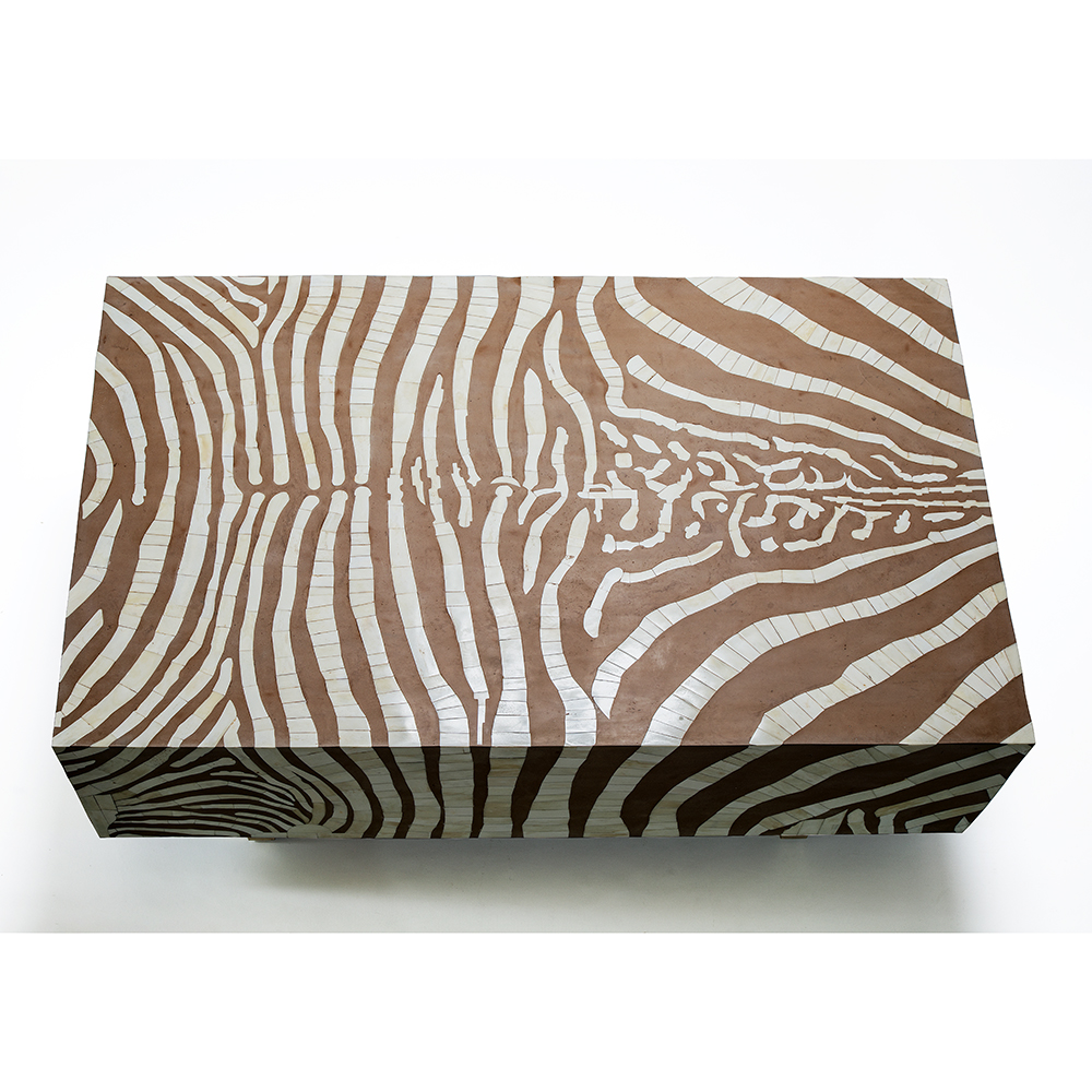 Кофейный стол Kenya Coffee Table Bone Inlay ZEBRA Beige