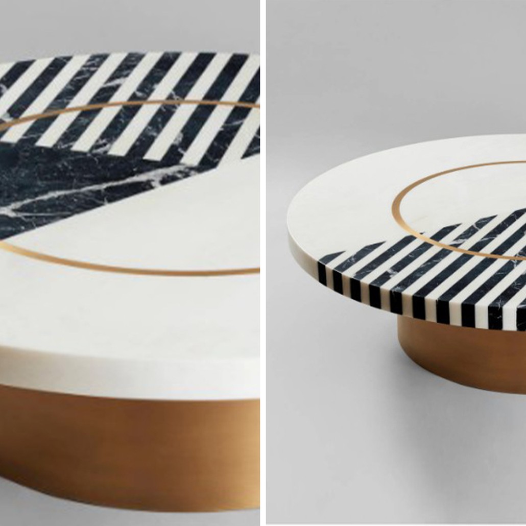 Кофейный стол Mercado Marble Brass Coffee Table