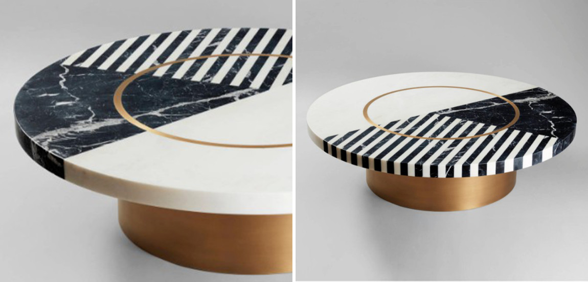 Кофейный стол Mercado Marble Brass Coffee Table