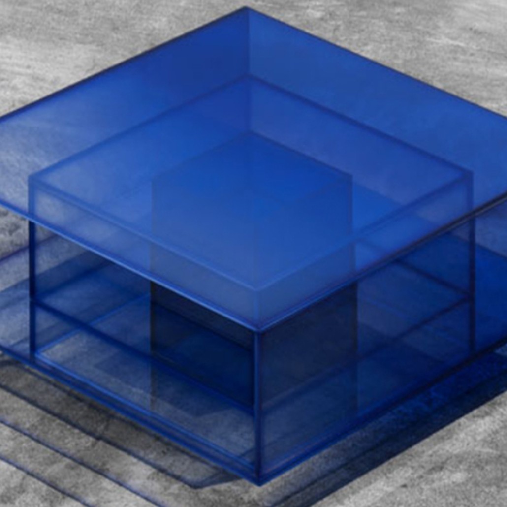 Кофейный Стол Null Blue Glass Clear Transition Color Coffee Table by Studio Buzao Customizable