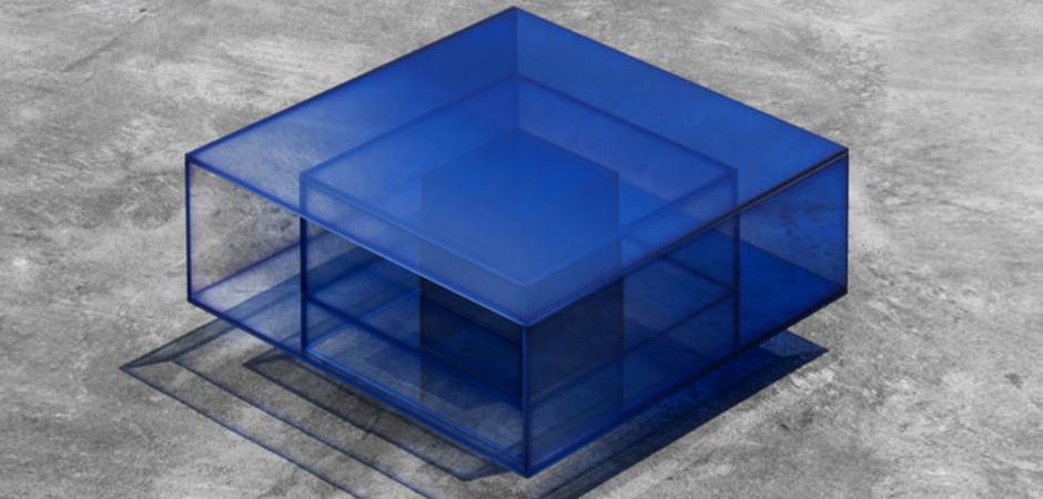 Кофейный Стол Null Blue Glass Clear Transition Color Coffee Table by Studio Buzao Customizable