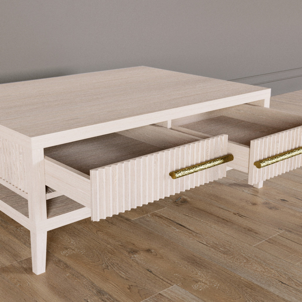 Кофейный стол Primo с двумя ящиками Светлый дуб