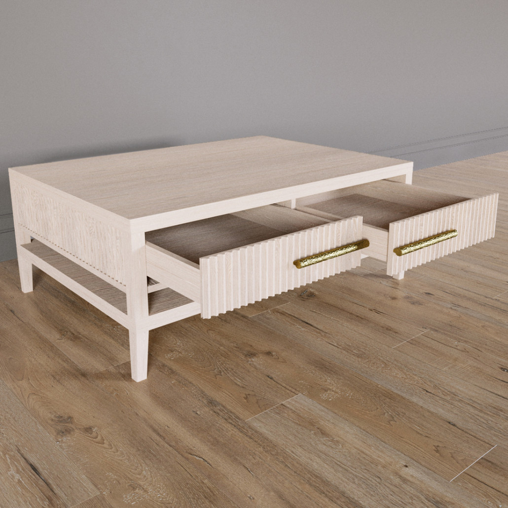 Кофейный стол Primo с двумя ящиками Светлый дуб