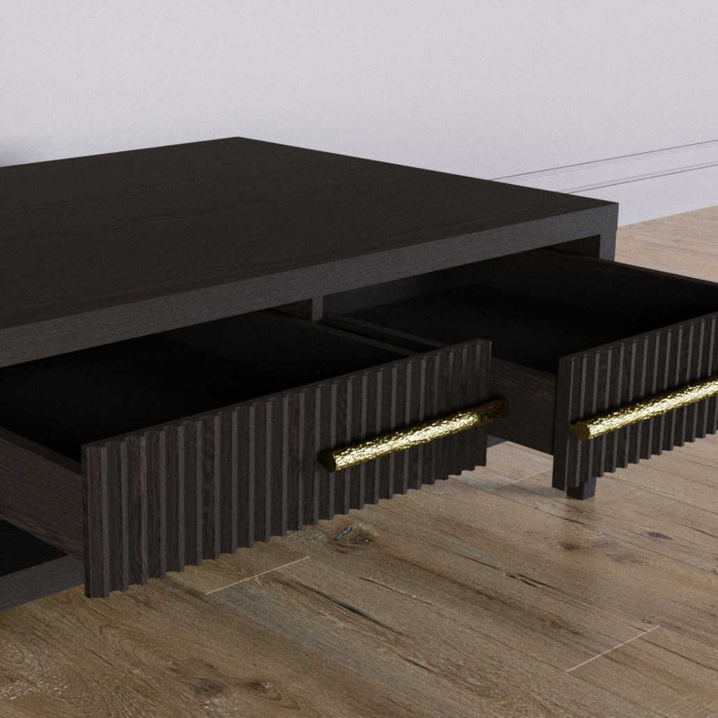 Кофейный стол Primo с двумя ящиками Темный орех