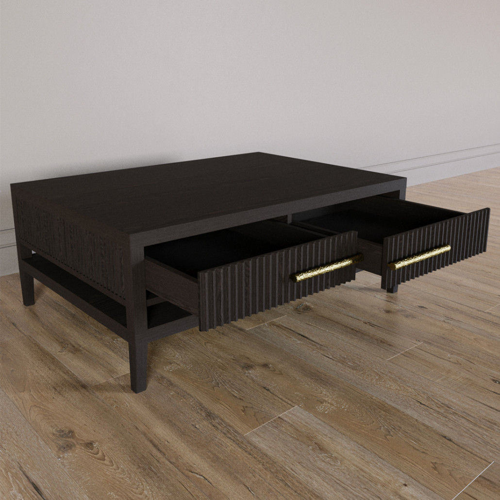 Кофейный стол Primo с двумя ящиками Темный орех